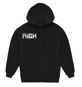 Embroidered “Reflective Risk” Artisan Alpaca Zip up Hoodie