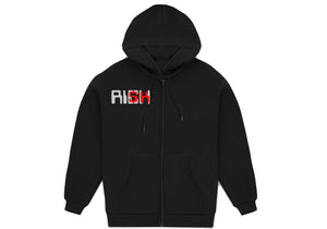 Embroidered “Reflective Risk” Artisan Alpaca Zip up Hoodie
