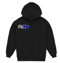 Load image into Gallery viewer, Embroidered “Reflective Risk” Artisan Alpaca Zip up Hoodie
